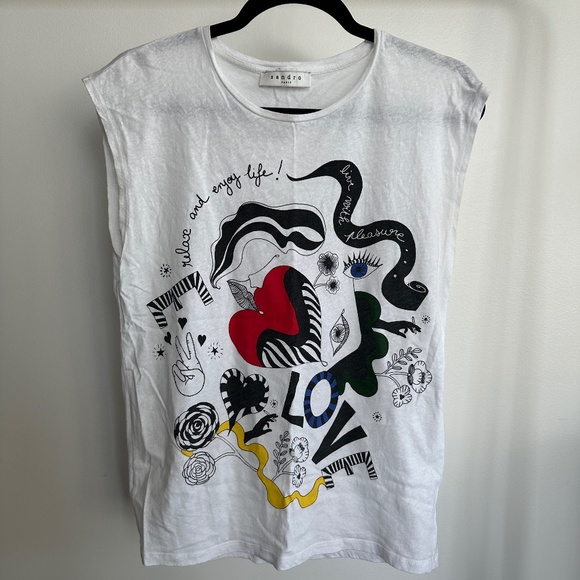 Sandro cotton top - Picture 1 of 3